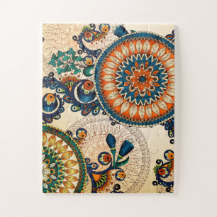 Boho farbige Fun Retro-Muster Puzzle