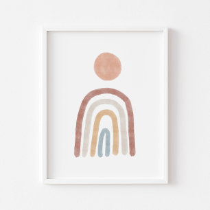 Boho farbige Sonne- und Regenbogenposter Poster