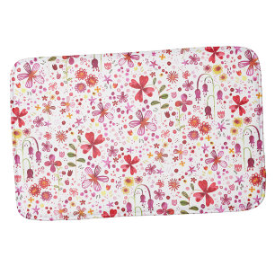 Boho Farbige Wasserfarben Blumen Badematte