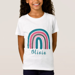 Boho farbiger Regenbogen mit Personalisiertem Name T-Shirt