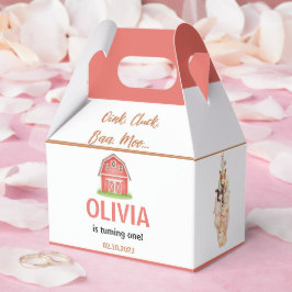 Boho Farm Animal 1st Birthday |Cute Rustic Barnyad Geschenkschachtel