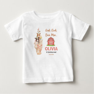 Boho-Farm-Tier 1. Geburtstag  Cute Rustic Barnyad Baby T-shirt