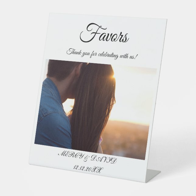 Boho Favor Photo Pedestal Sign Sockelschild (Vorderseite)