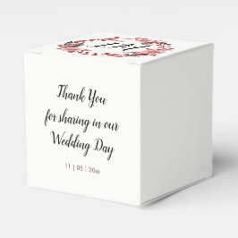 Boho Feather Burgundy Rose Wreath Monogram Geschenkschachtel