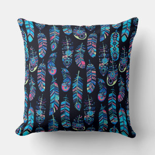 Boho Feather Pattern Kissen