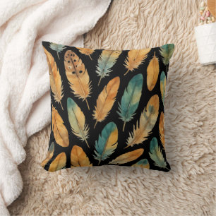 Boho Feather Pattern Kissen