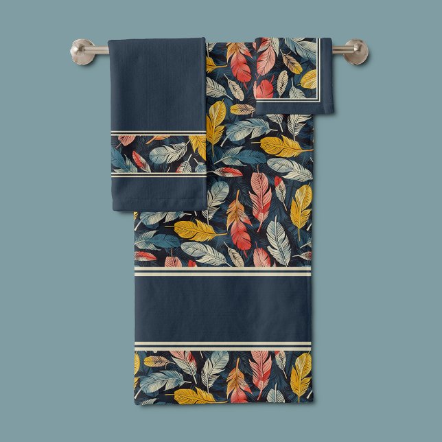 Boho Feathered Quiet Mind Badhandtuch Set (Von Creator hochgeladen)