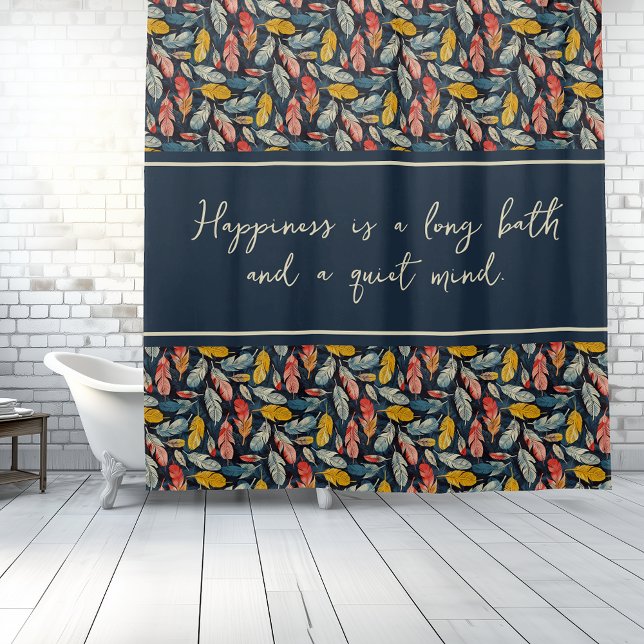 Boho Feathered Quiet Mind Dusche Vorhang (Von Creator hochgeladen)