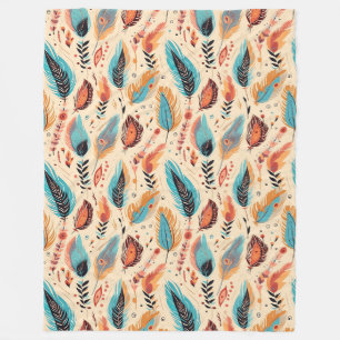 Boho Feathers Fleecedecke