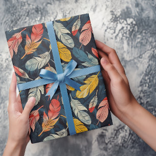 Boho Feathers Geschenkpapier