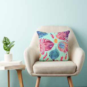 Boho Feathers Pattern Kissen