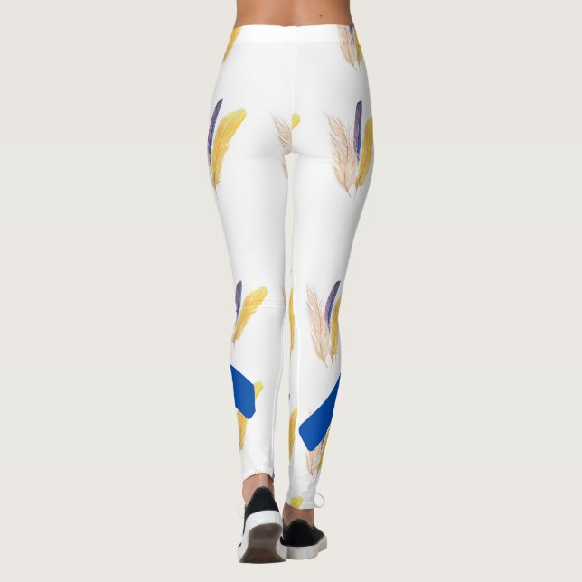 Boho-Feder-Muster Leggings (Rückseite)