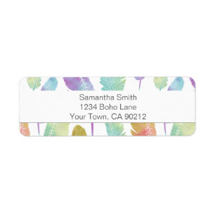 Boho Feder-Muster-Regenbogen-Aquarell-Rückkehr