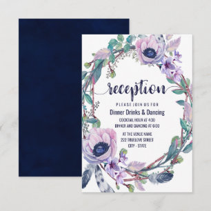 Boho-Feder- und Blumengirlande Hochzeitsempfang Einladung