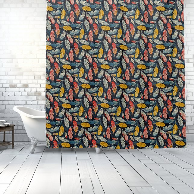 Boho-Feder-Wundervorhang-Duschvorhang Duschvorhang (Boho Feathered Whimsy Shower Curtain)