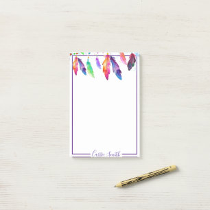 Boho-Federn personalisierte Post-it-Notizen Post-it Klebezettel