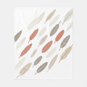 Boho-Federn Rost-Taupe-Diagonalmuster Fleecedecke