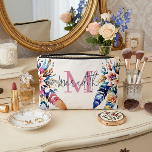 Boho-Federnrand personalisiert Zubehörtasche