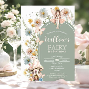 BOHO-Feeneinladung zum 1. Geburtstag Wildblume Sag Einladung