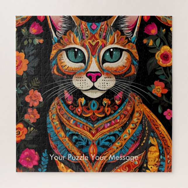 Boho Feline Mandala Puzzle (Vertikal)