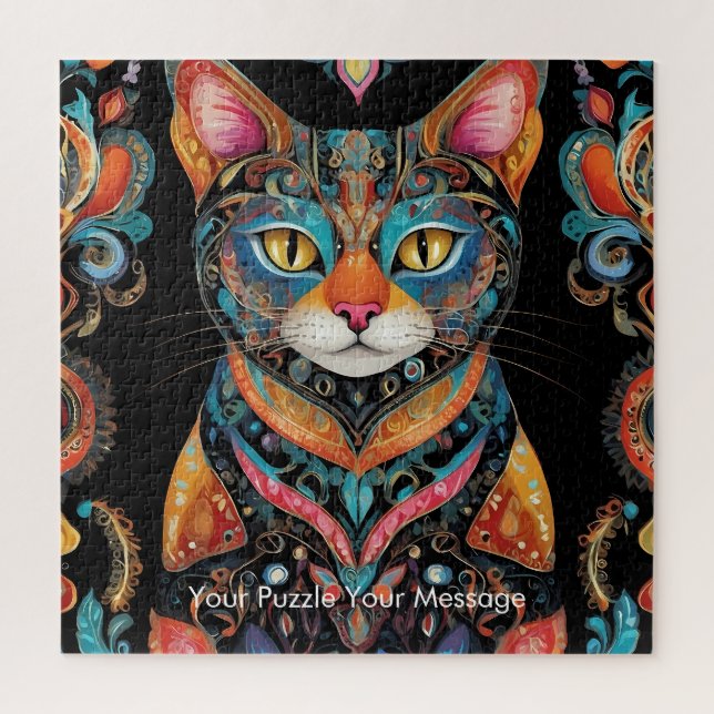 Boho Feline Mandala Puzzle (Vertikal)
