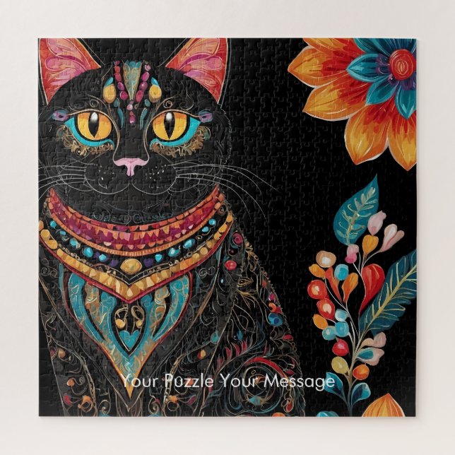 Boho Feline Mandala Puzzle (Vertikal)