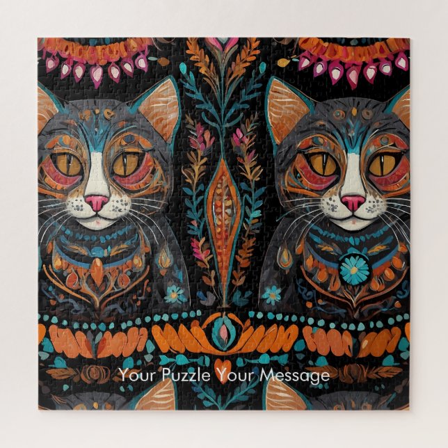 Boho Feline Mandala Puzzle (Vertikal)