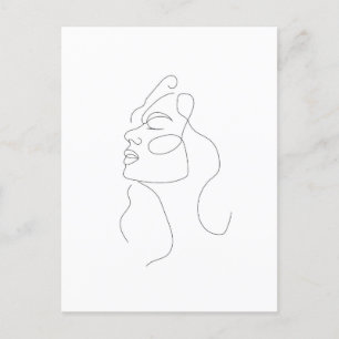Boho Feminine Line Zeichnend Postkarte