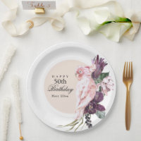 Boho Feminine Tropical Pink Parrot 50. Geburtstag