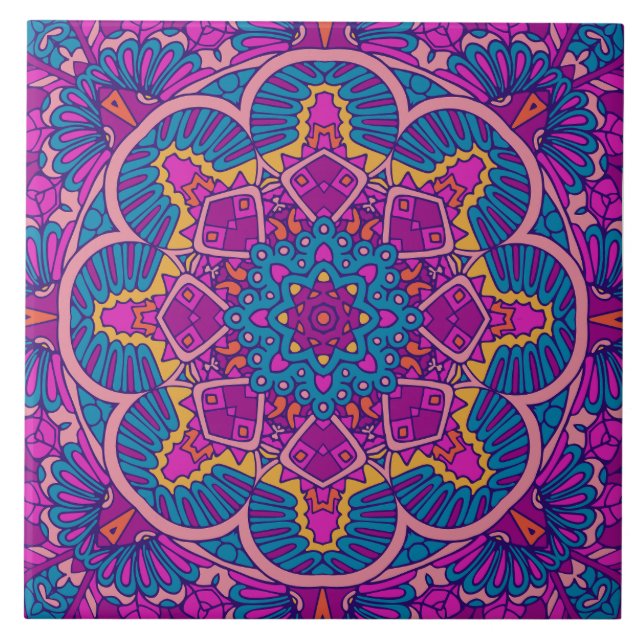 Boho Festive Mandala Fliese (Vorderseite)