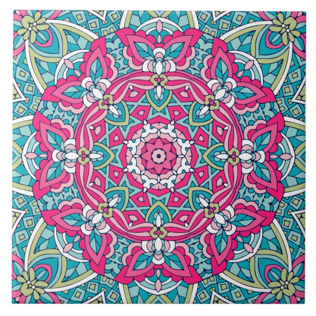 Boho Festive Mandala Fliese (Vorderseite)