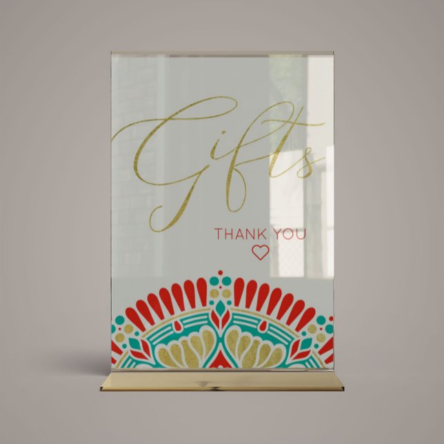 Boho Fiesta Baby Shower Geschenke Schild (Von Creator hochgeladen)