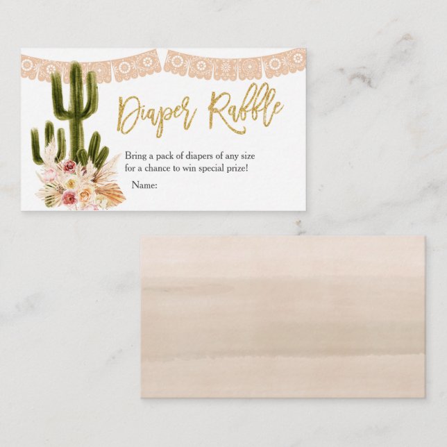 Boho Fiesta Taco "bout Liebe Couple Enclosure Card Begleitkarte (Vorne/Hinten)