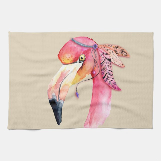 Boho Fiona Flamingo Küchentuch (Horizontal)