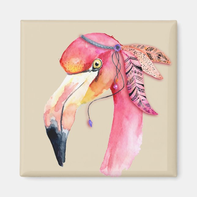 Boho Fiona Flamingo Magnet (Vorne)