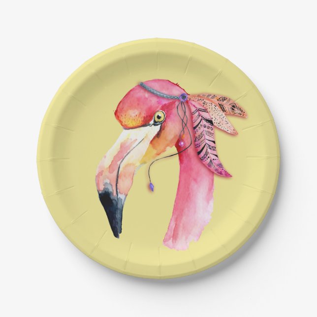 Boho Fiona Flamingo Paper Tellers Pappteller (Vorderseite)