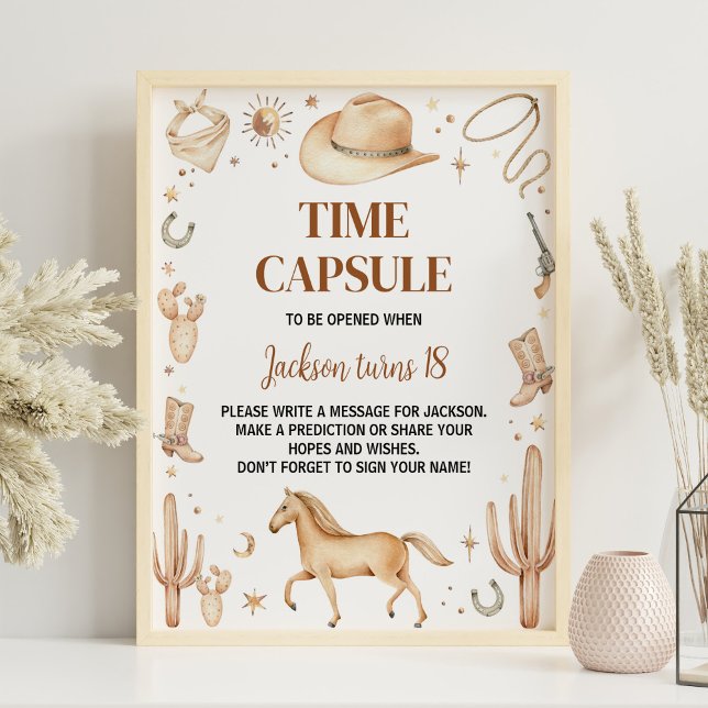 Boho First Rodeo Birthday Time Kapselzeichen Poster (Von Creator hochgeladen)