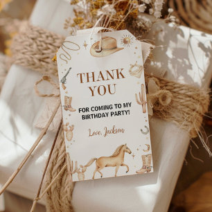 Boho First Rodeo Cowboy Birthday Danke Tag Geschenkanhänger