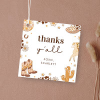Boho First Rodeo Cowgirl Birthday Favor Tags
