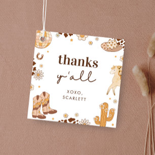 Boho First Rodeo Cowgirl Birthday Favor Tags Geschenkanhänger