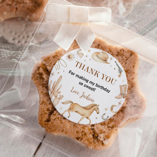 Boho First Rodeo Labels Geburtstagskleber Runder Aufkleber