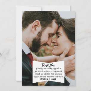 BOHO Flair! Foto-Hochzeit Flache Danksagungskarte Einladung