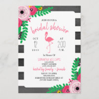 Boho Flamingo Brautparty - Rosa + Schwarz