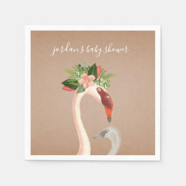 Boho Flamingo Mama + Chick Baby Showroom Napkins Serviette