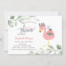 Boho Flamingo Verlasse Kinderdusche Einladung