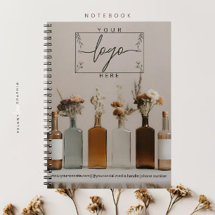 Boho-Flaschen   Blumen   Ästhetisches Notizbuch Notizblock