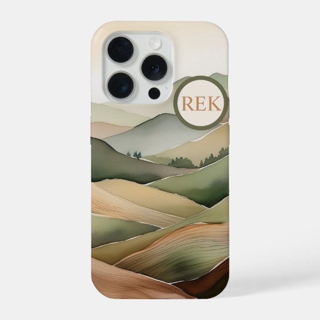 Boho Flat Landscape iPhone Case in Earthy Tone iPhone Hülle (Rückseite)