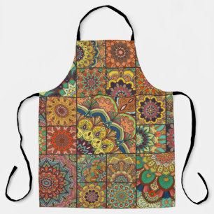 Boho-Fliesen: farbenfrohes Patchwork-Nahtlosmuster Schürze