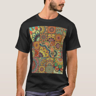 Boho Fliesen: farbiges Patchwork nahtlos Muster T-Shirt