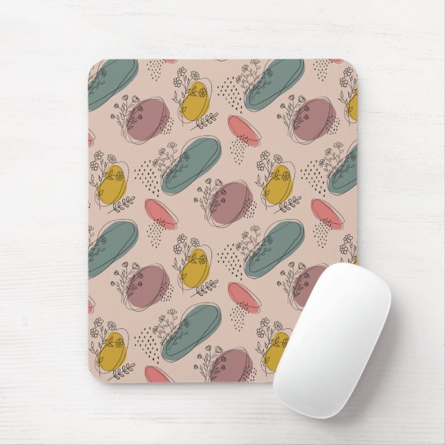 Boho Floral Abstrakt Mousepad (Mit Mouse)